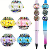 19mm Rhinestone Flower and Bees  Beads